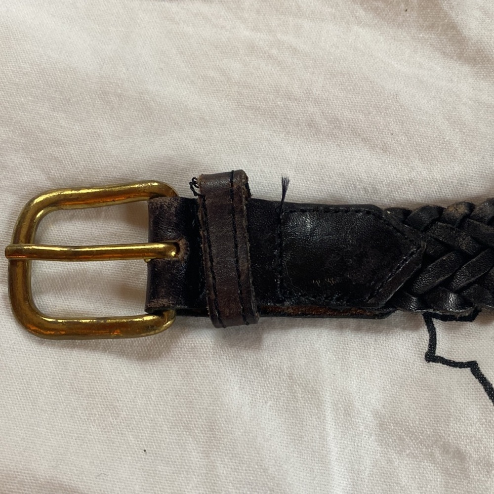 Genuine leather vintage belt size 28 black - Picture 6 of 6